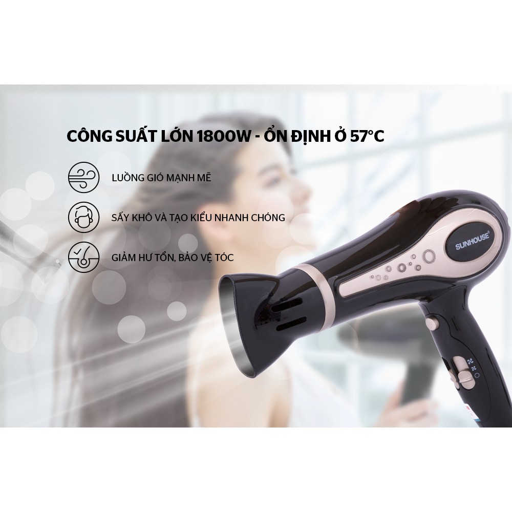 [HÀNG CHÍNH HÃNG] Máy sấy tóc cao cấp SUNHOUSE SHD2317 Bảo hành 12 tháng