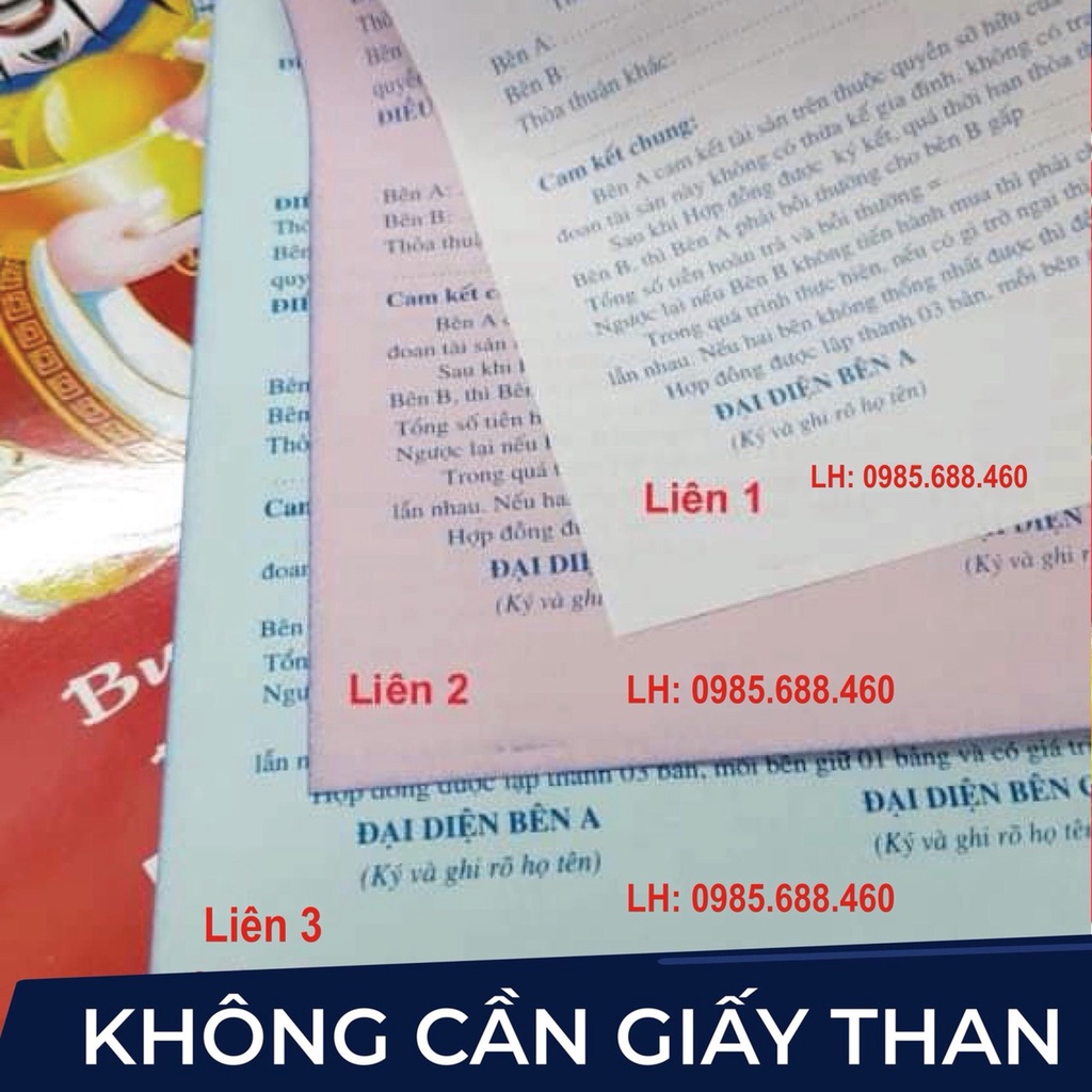 Combo 2 Sổ Hợp Đồng Đặt Cọc Nhà Đất 3 Liên Mẫu Mới