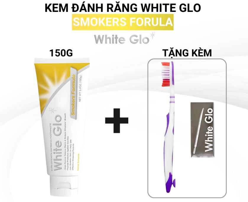 Kem Đánh Răng Dành Cho Người Hút Thuốc white glo 150g