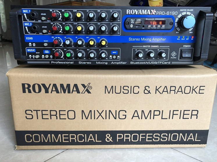 Amply Bluetooth ROYAMAX 6190 chạy 12 sò Bluetooth 5.0 Cs 800W
