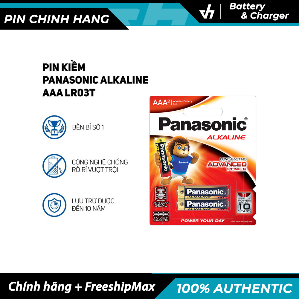 4 pin đũa AAA Panasonic LR03T - Pin kiềm Alkaline chống chảy