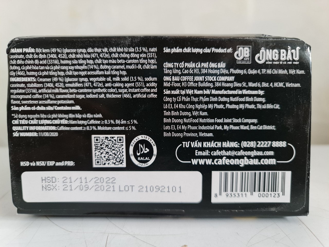 [HỘP 10 gói x 24g] CÀ PHÊ SỮA ĐÁ HÒA TAN [VN] ÔNG BẦU Instant Coffee Mix