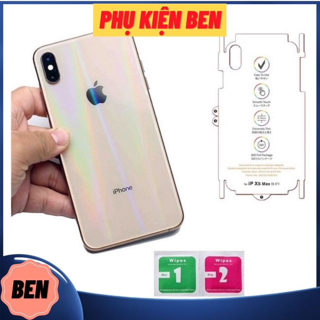 Miếng Dán Cường Lực PPF Cầu Vồng Mặt Sau Cho Iphone - Tặng Kèm Bộ Giấy Lau 1-2 - PHỤ KIỆN BEN