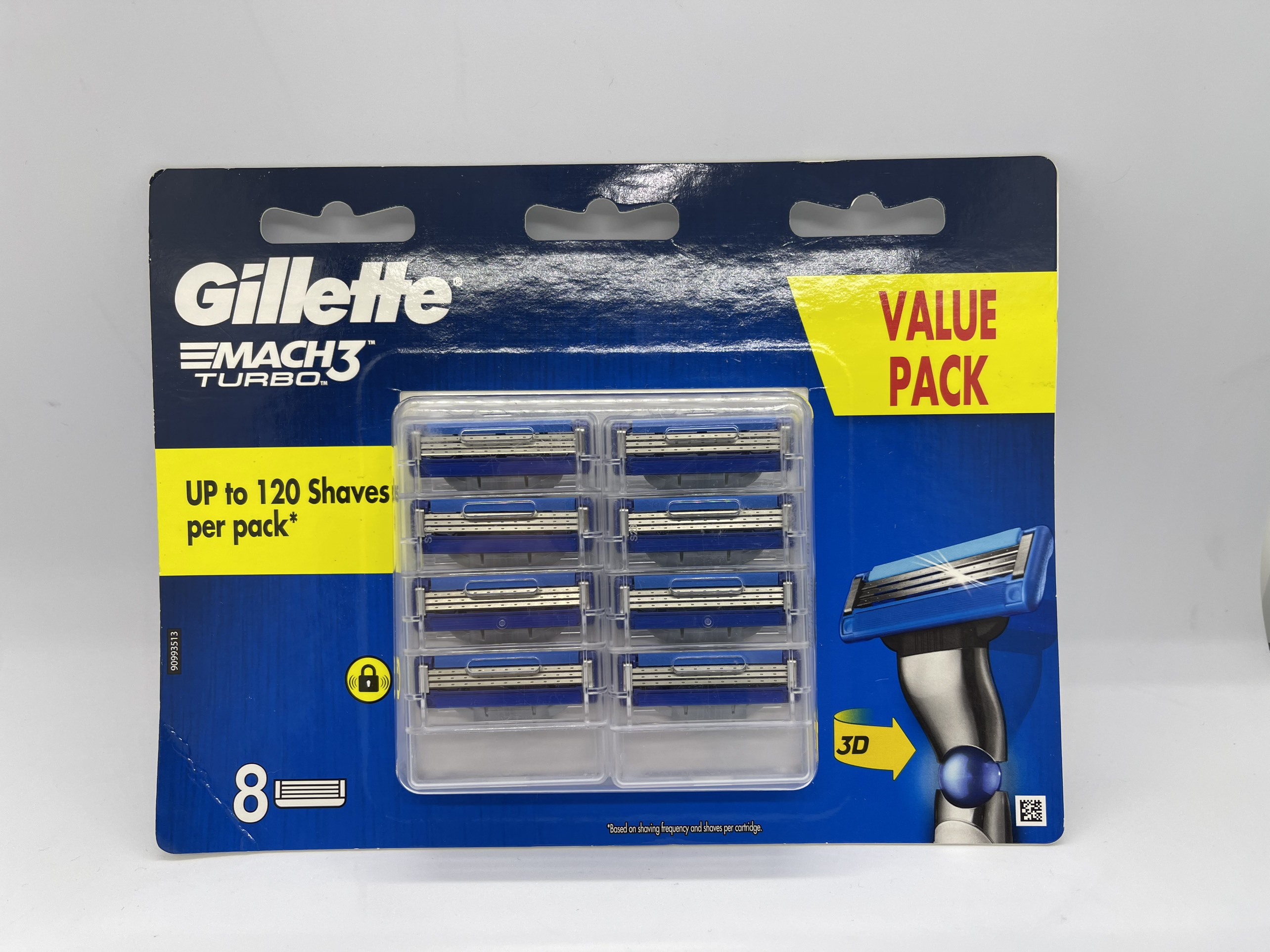 Lưỡi cạo râu Gillette Mach3 Turbo Vỉ 8 lưỡi