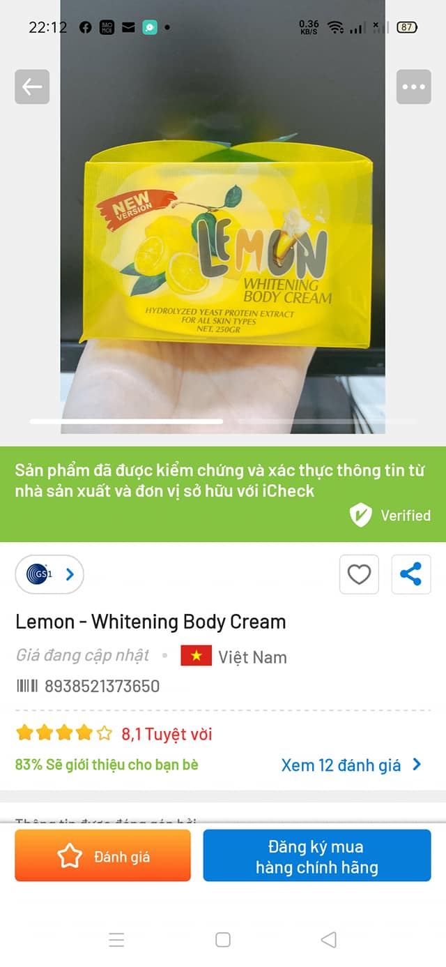 (Chính hãng-Date 2026) Kem body chanh lemon ONAYA  250ml