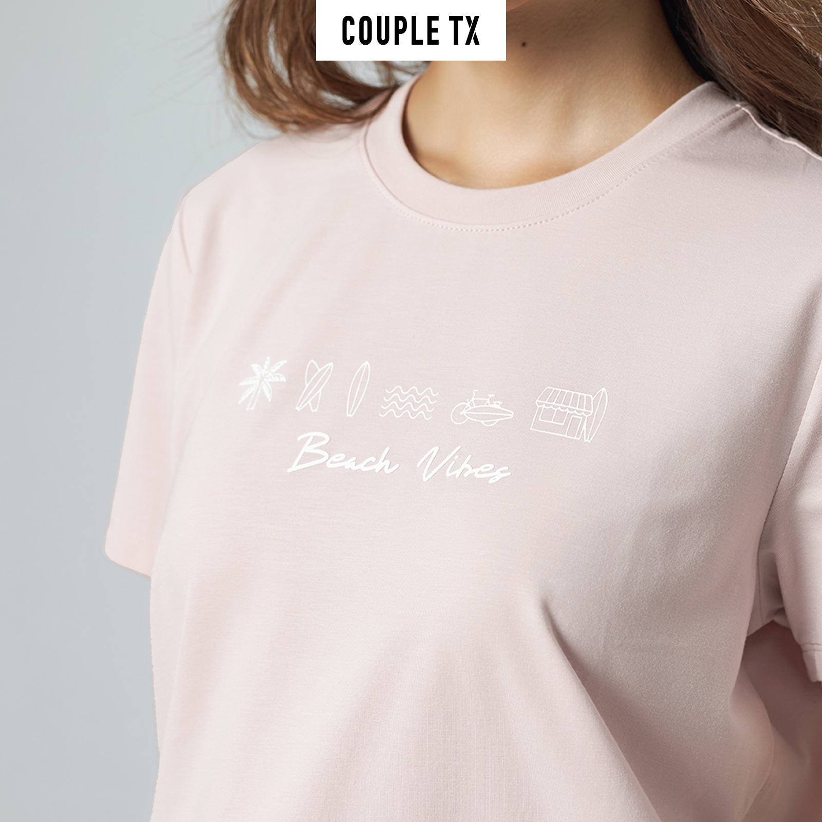 [15.1 - 17.1 Voucher lên đến 200K] Áo Thun Nữ COUPLE TX - Áo Thun Cotton, Tay Ngắn, Cổ Tròn Hình In Icon WTS 2369