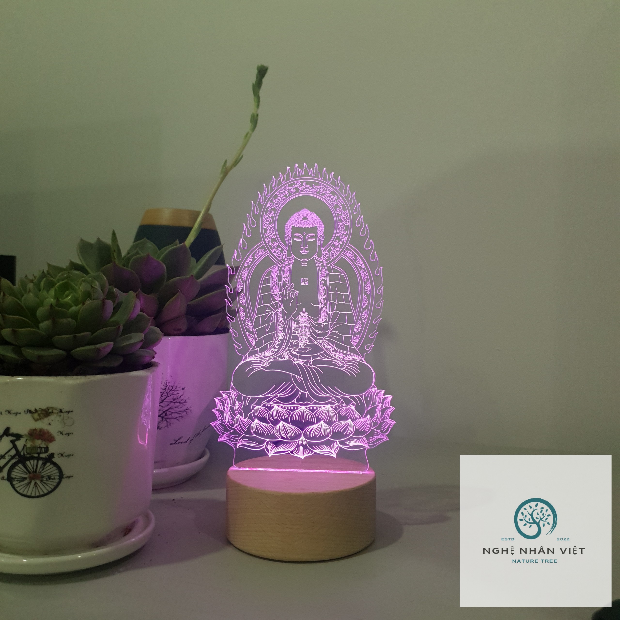 Đèn 3D Dược Sư Lưu Ly Quang Vương Phật