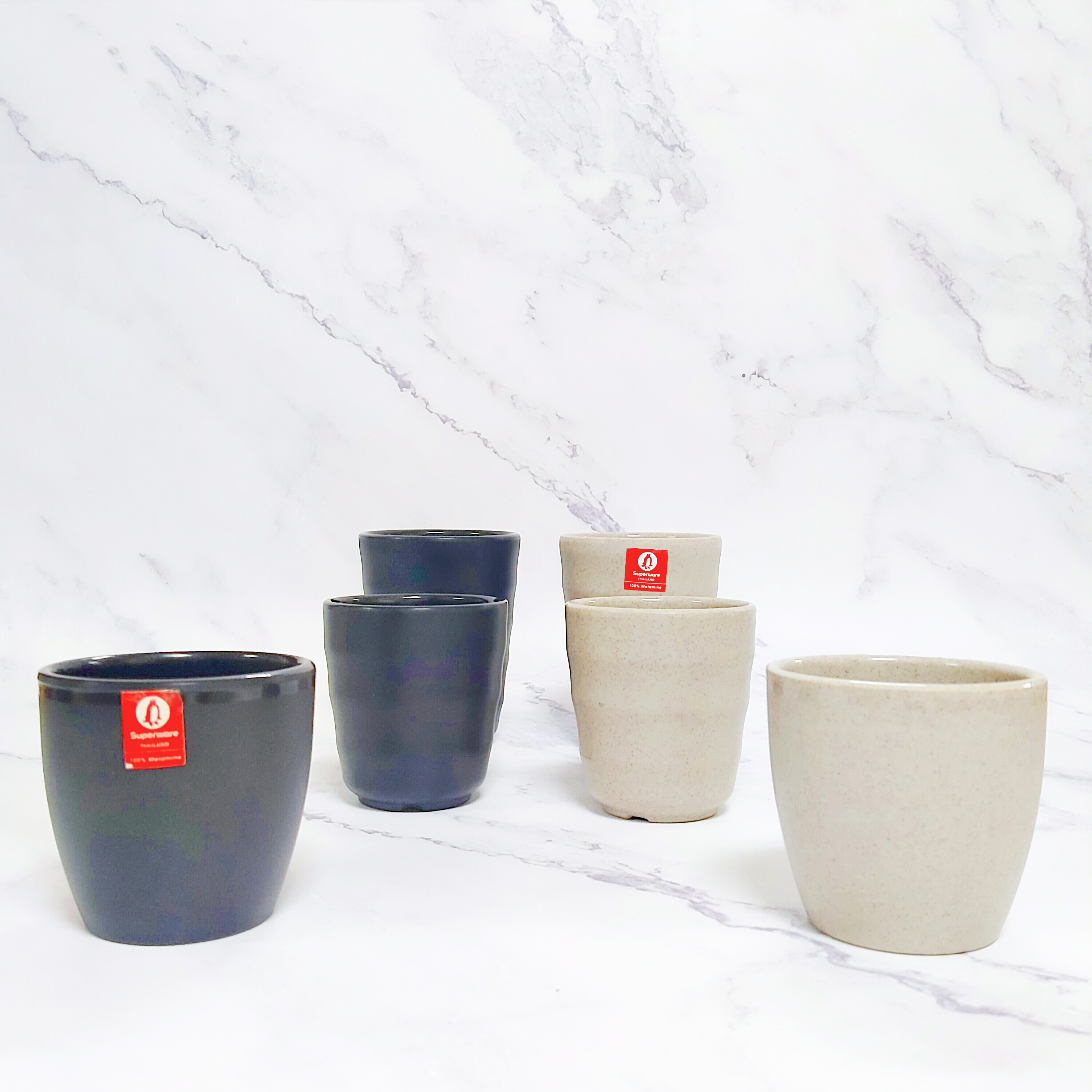 Bộ cốc SUPERWARE Nhựa Phíp 100% Melamine nhám (Đủ màu)