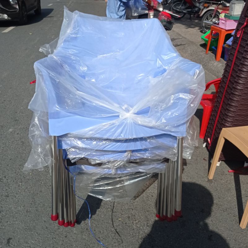 Ghế bành cà phê chân inox