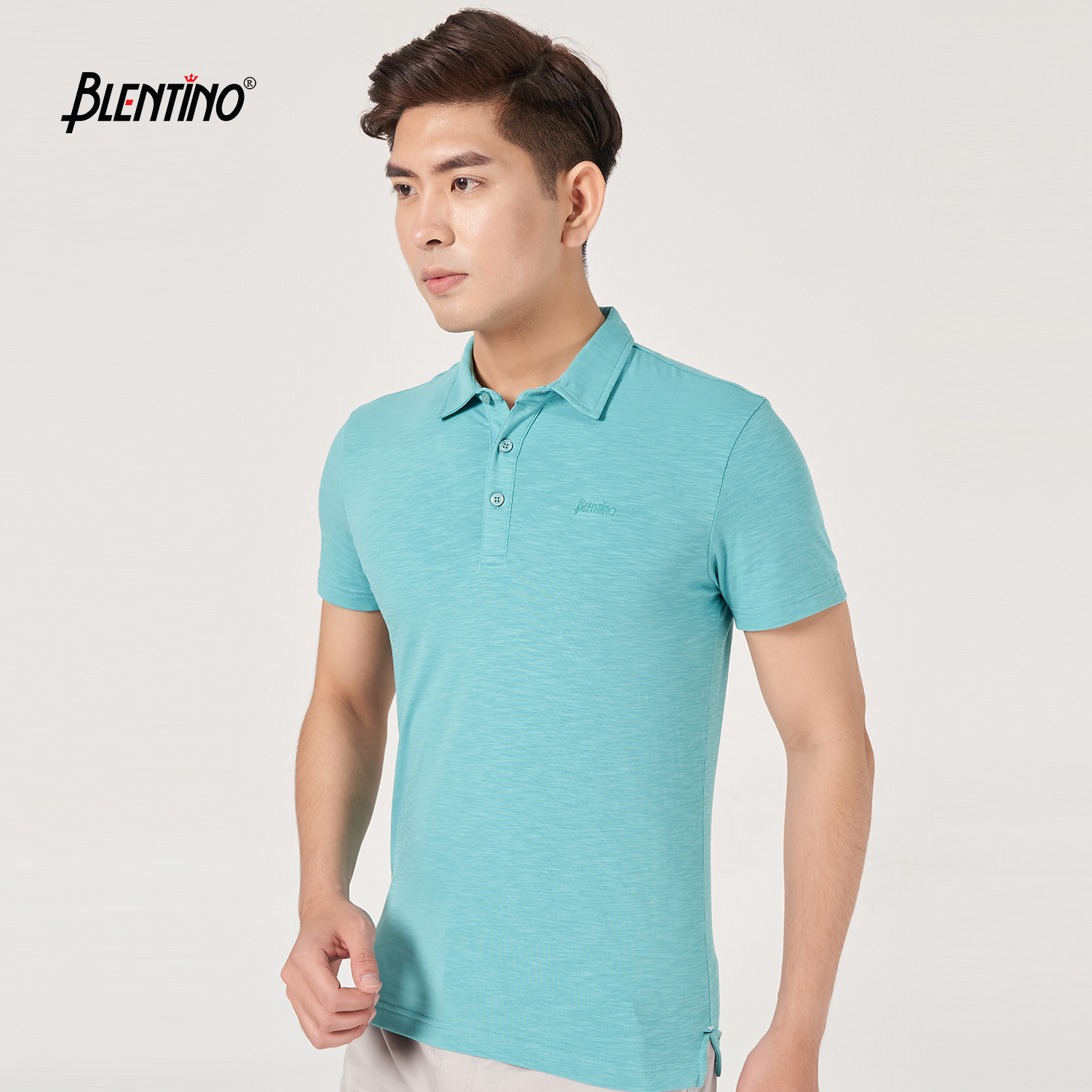 Blentino Áo polo có cổ Nam vải mềm vừa thoáng mát PL0221