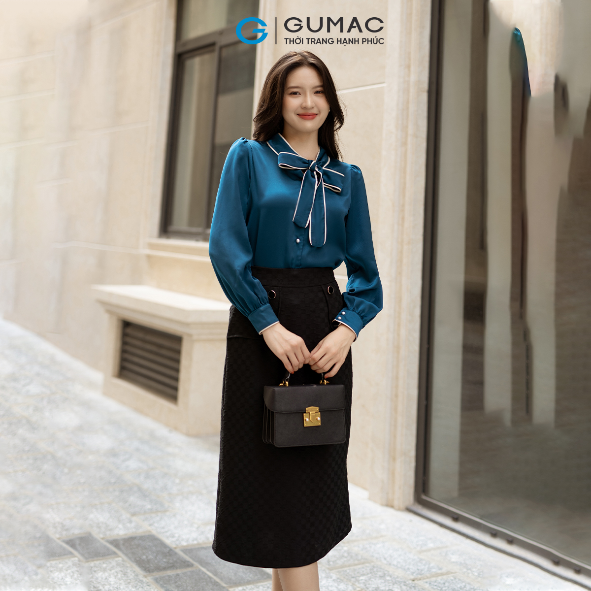 [25 - 29.6 |Voucher 10-14%] Chân váy nữ phối tà GUMAC VD05002 - VD12015