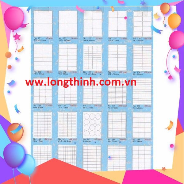 [HCM]Decal TOMY mã 130 (12 tem/1 tờ A4)