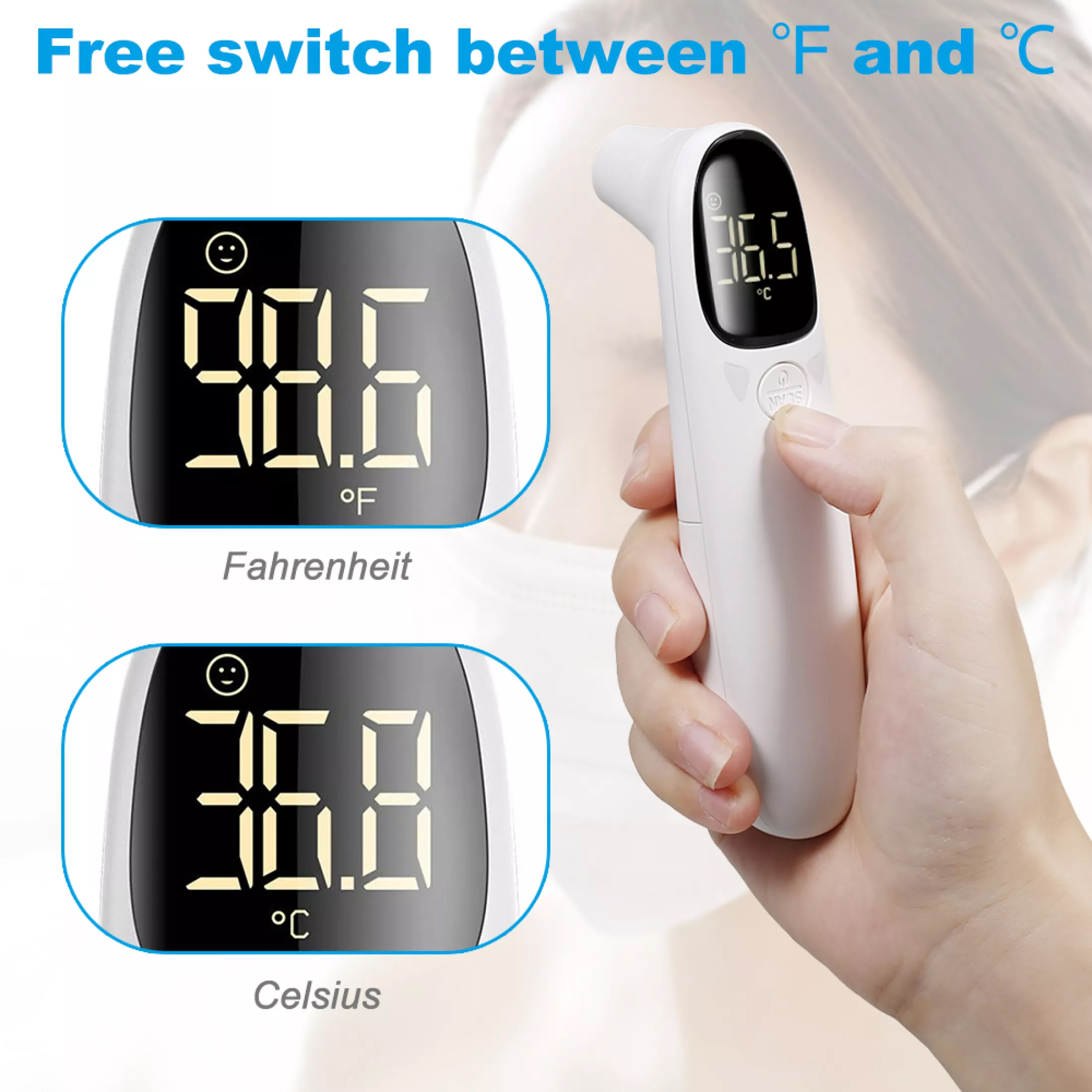 Thermometer infrared intelligent digital display precision quickly bundled 2 pin [genuine product video]
