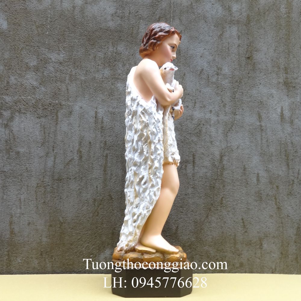 Tượng Thánh Gioan Baotixita (Gioan Tẩy Giả, Gioan Tiền Hô) 50cm composite