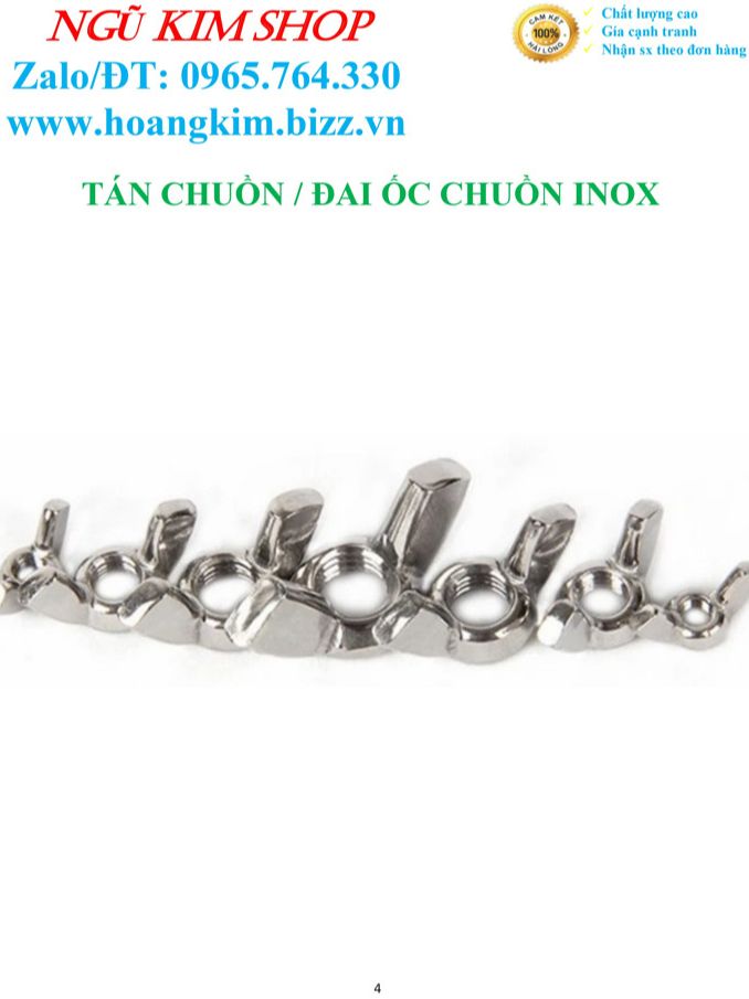 TÁN CHUỒN _ ĐAI ỐC CHUỒN M5, M6, M8 INOX