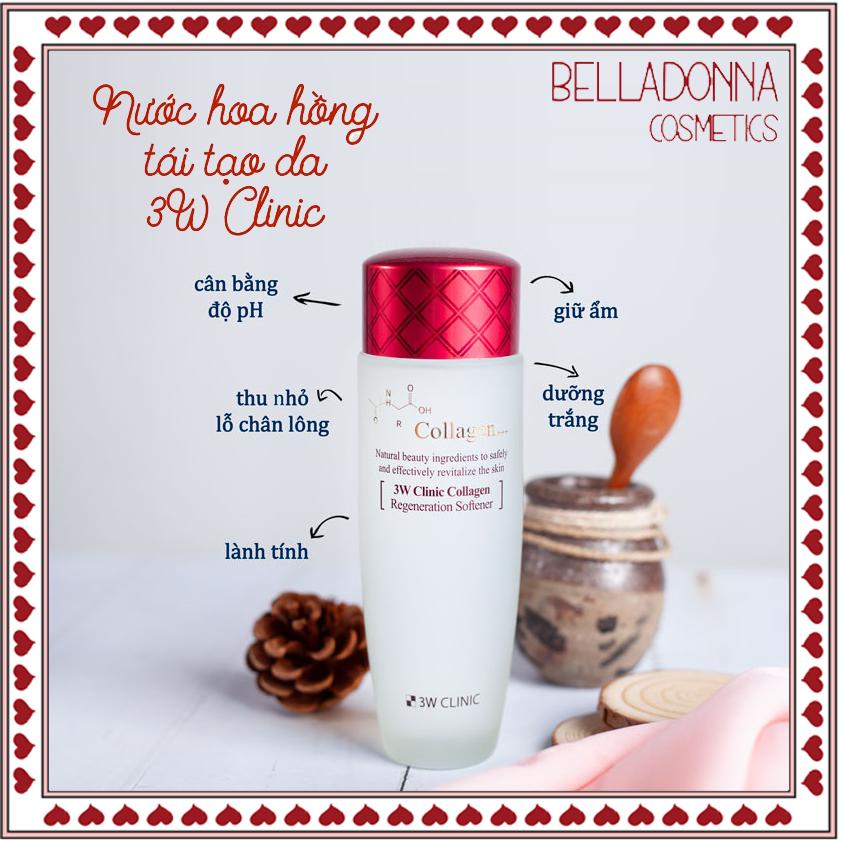 Nước Hoa Hồng Chống Lão Hóa 3W Clinic Collagen Regeneration Softener 150ml