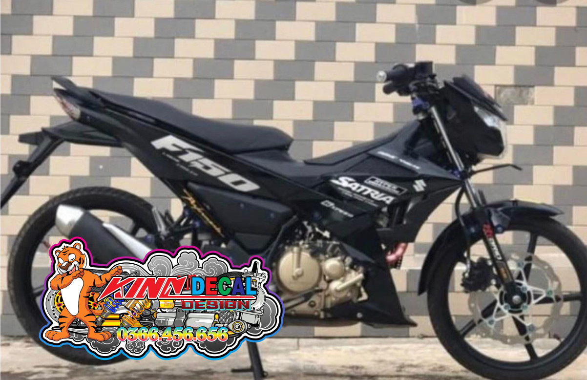 Tem Rời Satria mẫu zin màu đen xám trắng