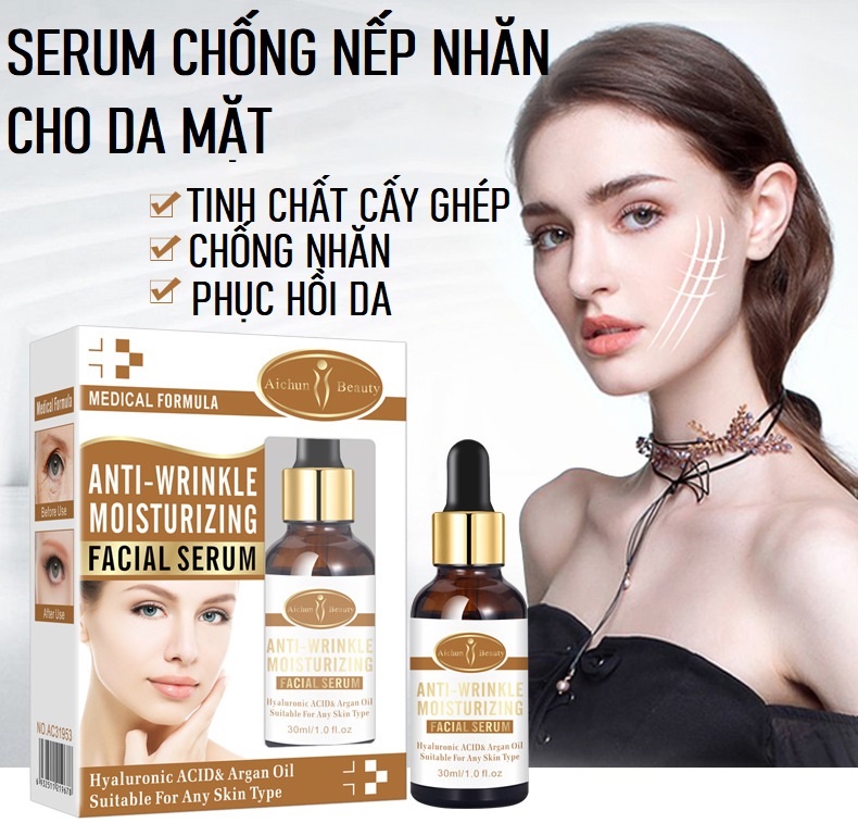 Serum Nâng Cơ Mặt Giảm Nhăn HIệu Quả, Sản Sinh Collagen Tăng Cường Đàn Hồi Da Chống Lão Hóa Và Sạm Da Do Thức Khuya Và Tuổi Tác