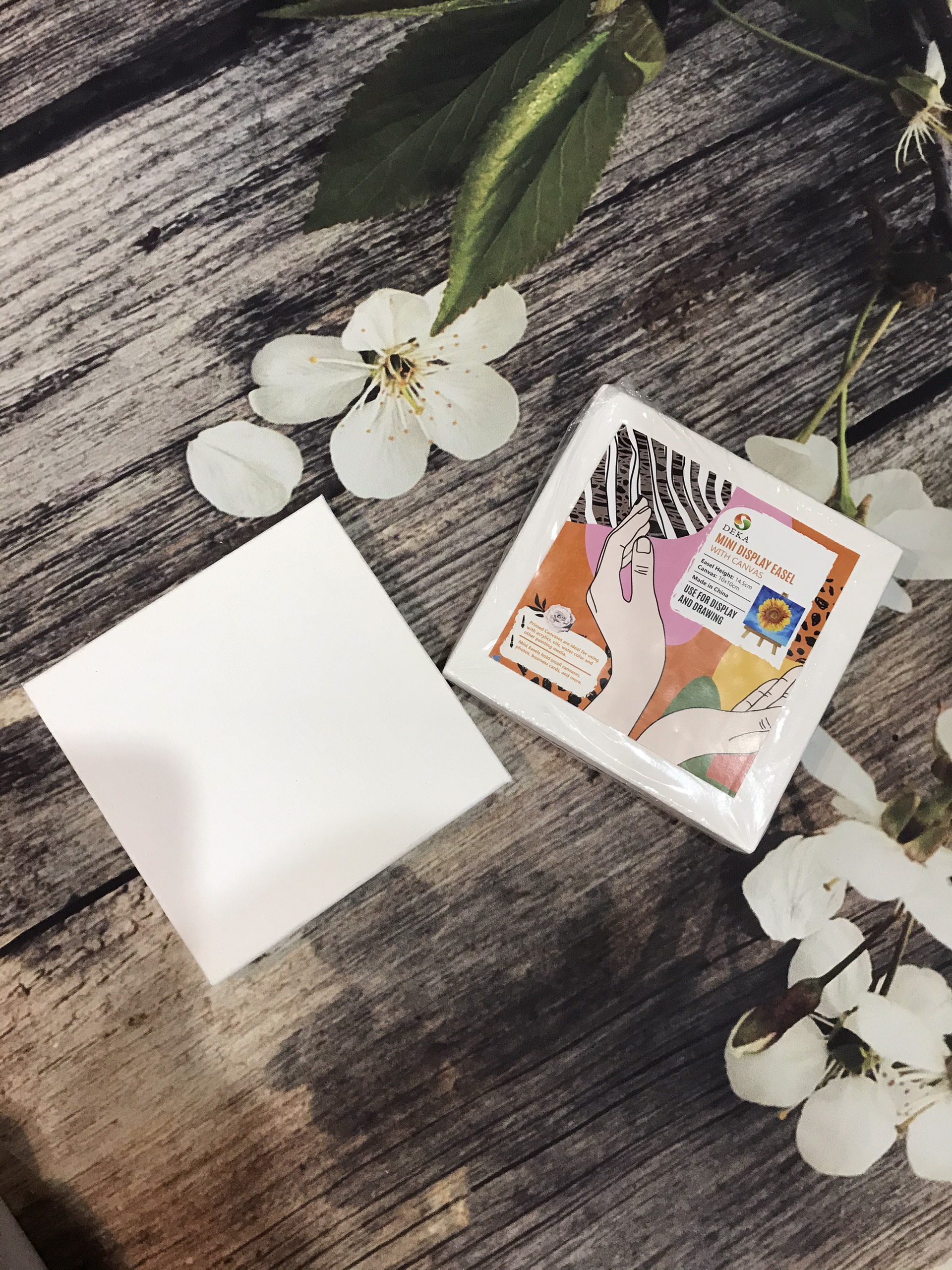 Canvas mini , canvas 10x10cm , Canvas kèm giá vẽ mini