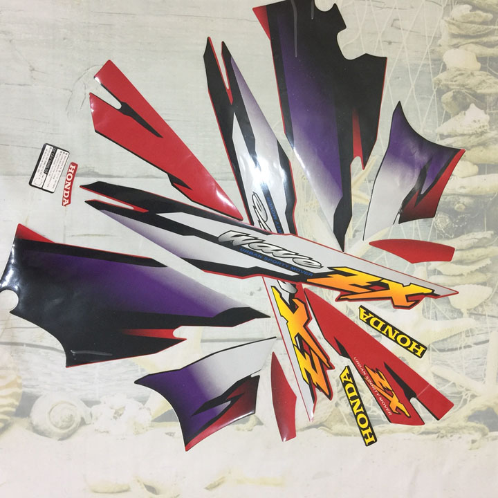 [NGHÍA VÔ ĐÂY] Bộ tem cực đẹp cho xe WAVE ZX màu trắng tím  chữ bền đẹp OX01-8291 , linh phụ kiện xe máy giá rẻ