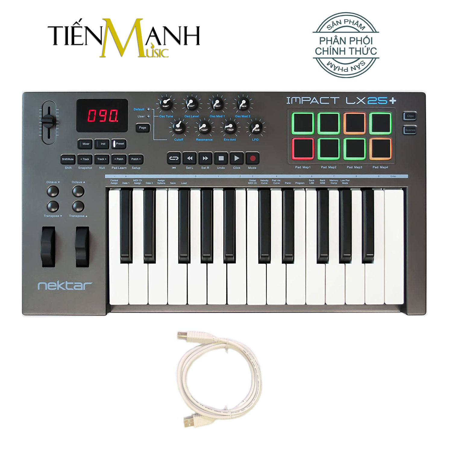 Nektar impact LX25 + MIDI keyboard controller 25 keys touch force (for composing music work-production music producer)