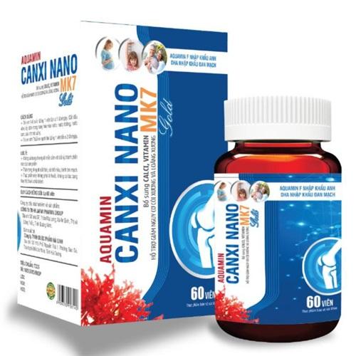 Viên Uống Bổ Sung Canxi, Vitamin D3, AQuamin 400mg Nhập Khẩu  Anh, Canxi MK7 Giup Phát triển chiêu cao ở trẻ, giảm loãng xương ở người lớn - Hộp 60 viên