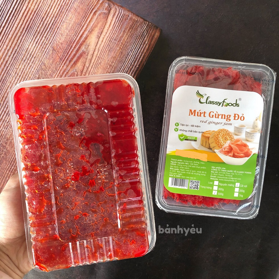 Mứt gừng đỏ làm bánh trung thu