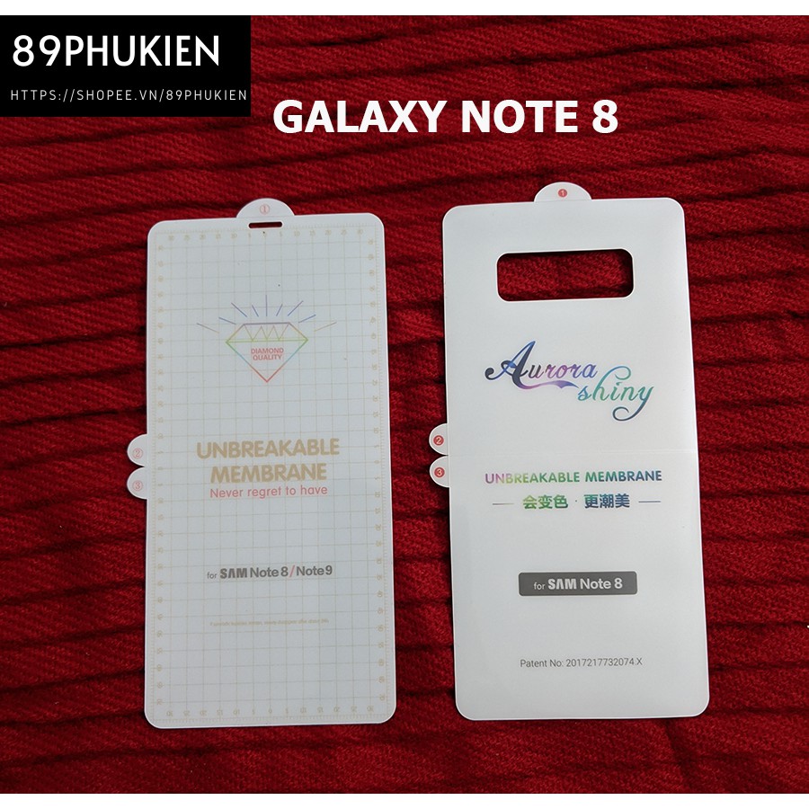 Combo Miếng dán PPF Full màn Samsung Galaxy Note 8 mặt trước & mặt sau