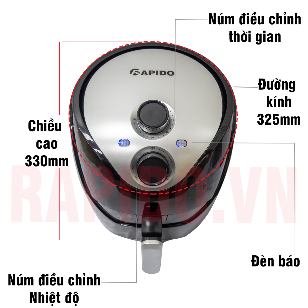 Nồi chiên không dầu Rapido RAF5.0M