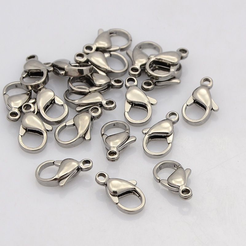 10cái móc càng cua 12mm, kẹp, móc... làm vòng tay, vòng cổ