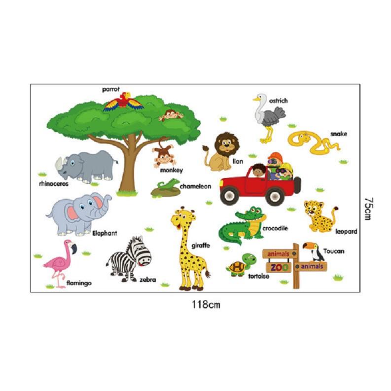 Decal Dán Tường Bé Đi Thăm Vườn Thú trang trí phòng cho bé