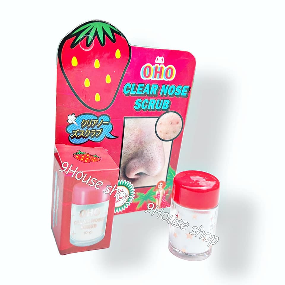01 muối làm sạch mụn & tuyến bã nhờn vùng mũi oho clear nose scrub thái lan 10gram