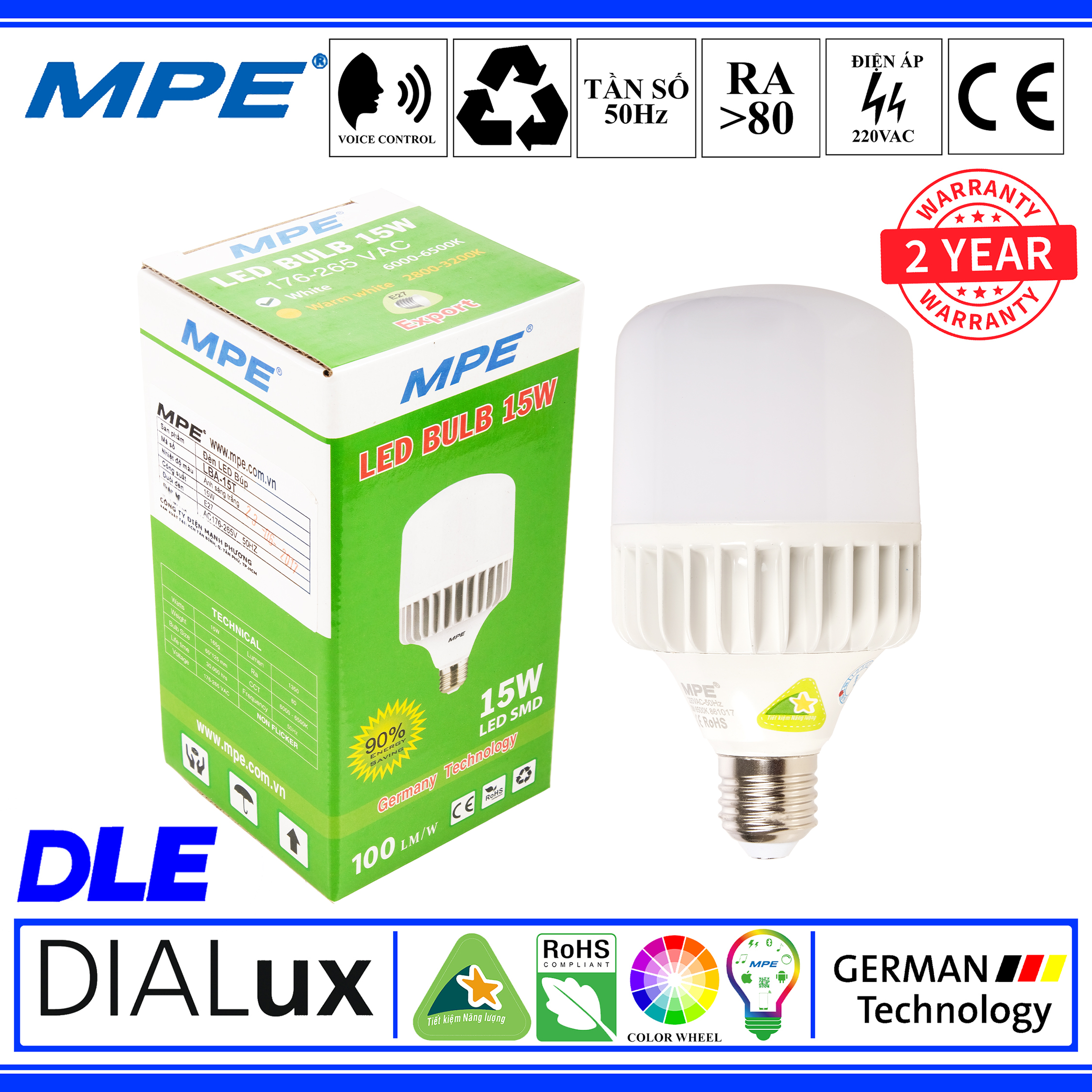 ĐÈN LED BULB 15W MPE