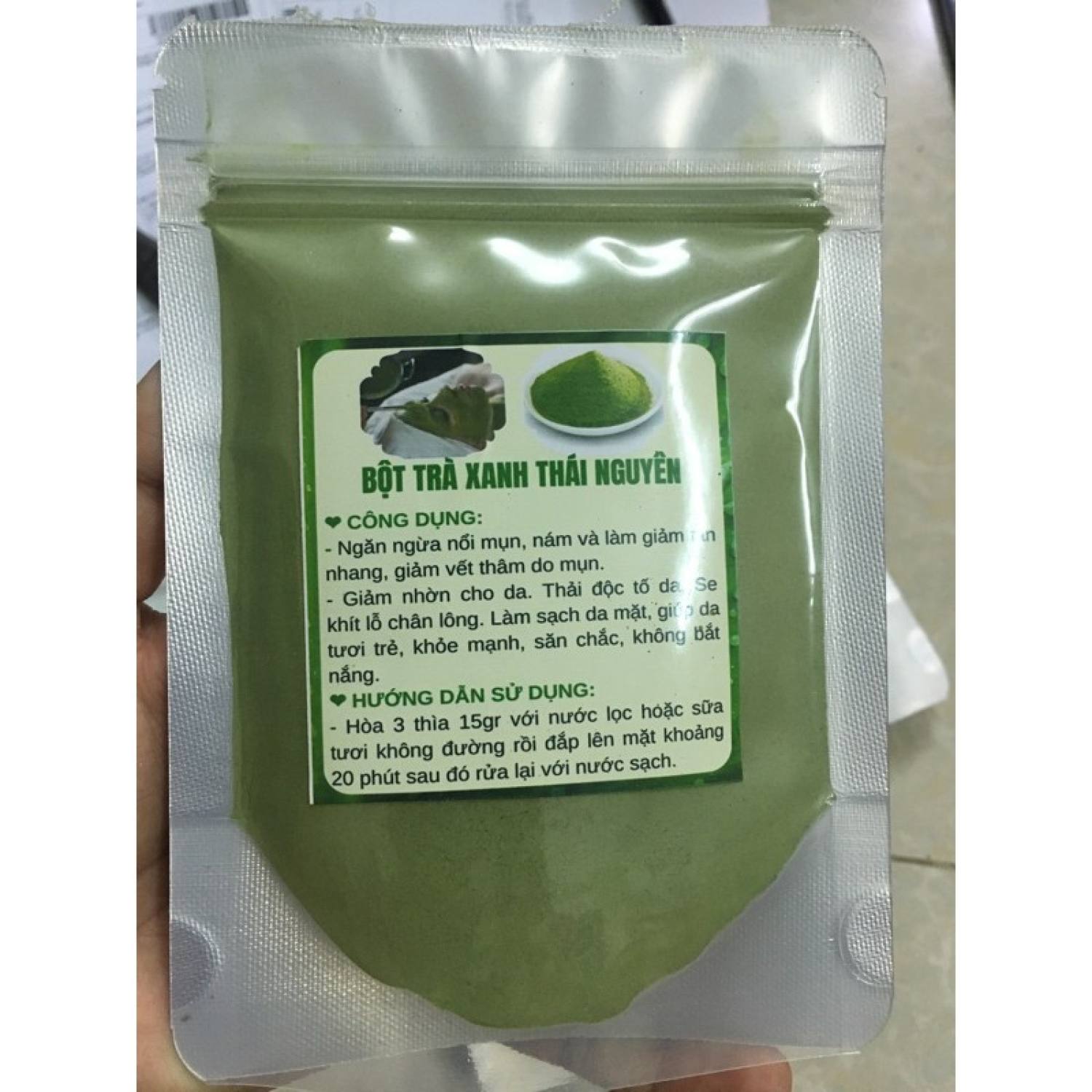 1 Lạng bột trà xanh nguyên chất 100%