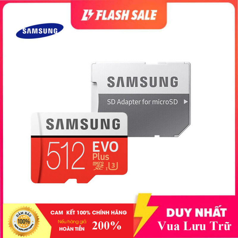 Thẻ nhớ MicroSDXC Samsung Evo Plus 512GB U3 4K R100MB/s W90MB/s - box Anh New 2020 (Đỏ) + Kèm Adapter