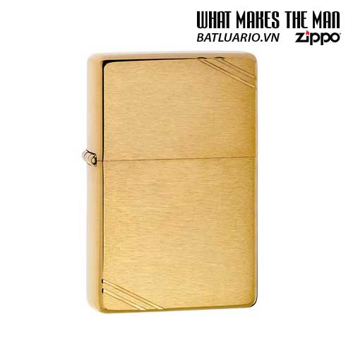 Bật lửa zippo 240 - Bật lửa zippo Vintage đồng vàng xước chặt góc