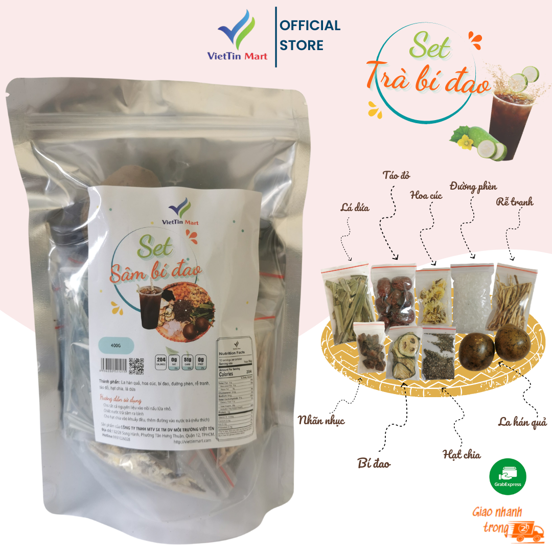Set 400g nguyên liệu nấu sâm bí đao- viettinmart