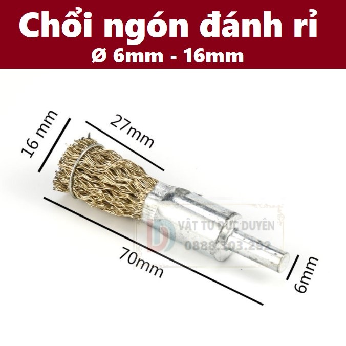 Chổi đánh rỉ sắt ø 6mm - 16mm