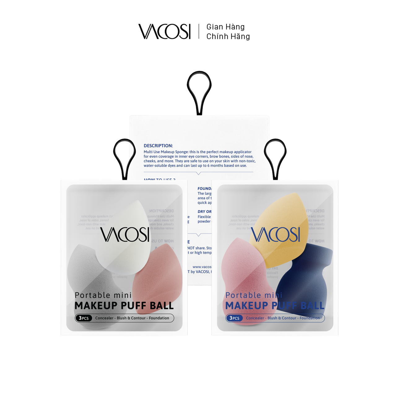VACOSI Portable Mini Makeup Puff Ball