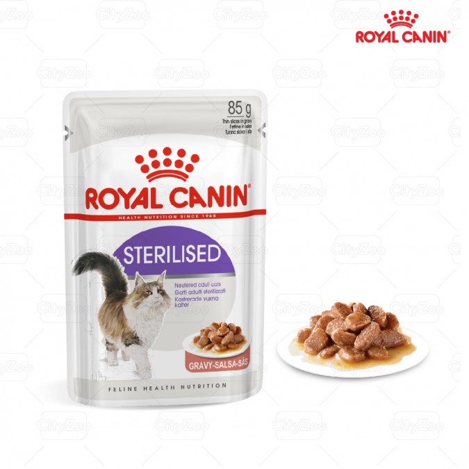 [pettohouse gò vấp] pa tê cho mèo triệt sản Royal Canin Sterilised Gravy 85g Thức ăn ướt, sốt thịt sản xuất tại pháp cho mèo trưởng thành trên 12 tháng tuổi