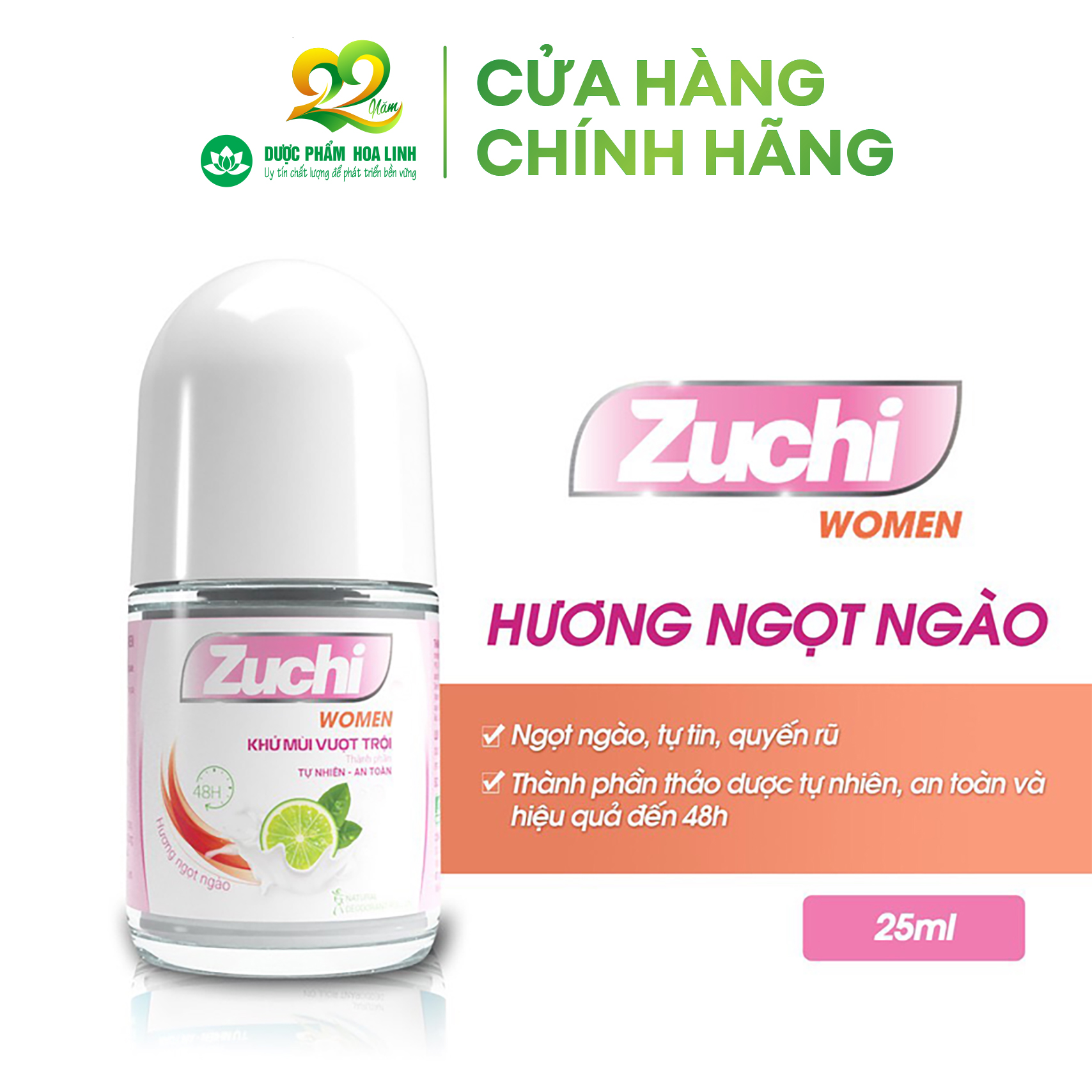 Lăn khử mùi Zuchi (Women) – Hương ngọt ngào