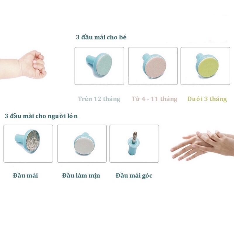 [Tặng kèm pin AA] Máy cắt móng tay / máy mài móng tay điện đa năng cho bé