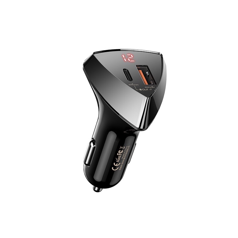 Cốc Sạc Nhanh Xe Hơi Remax RCC232 (2 Cổng Sạc - USB và Type C)