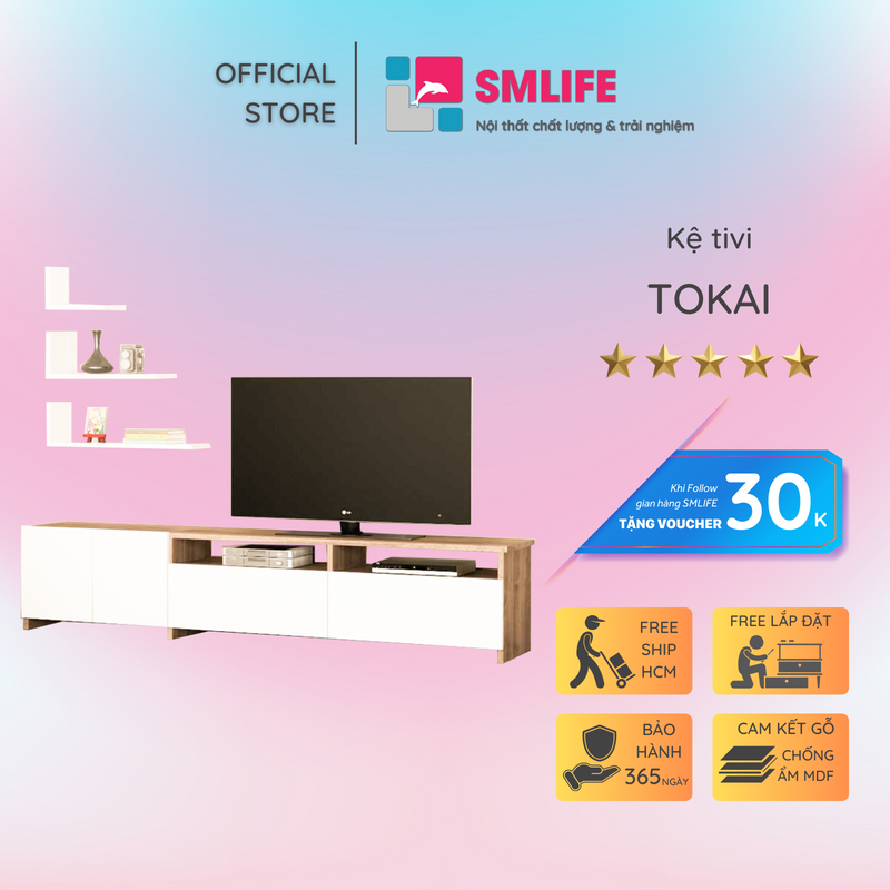 Kệ tivi gia đình thiết kế nhỏ gọn sang trọng SMLIFE Tokai