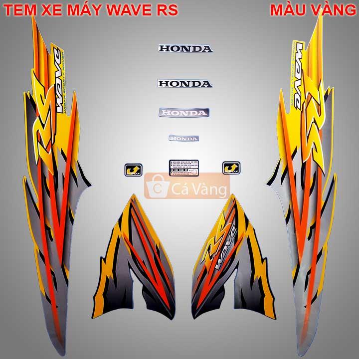 [HCM]Tem dán xe máy Wave RS LOẠI ZIN TEM XỊN - màu VÀNG