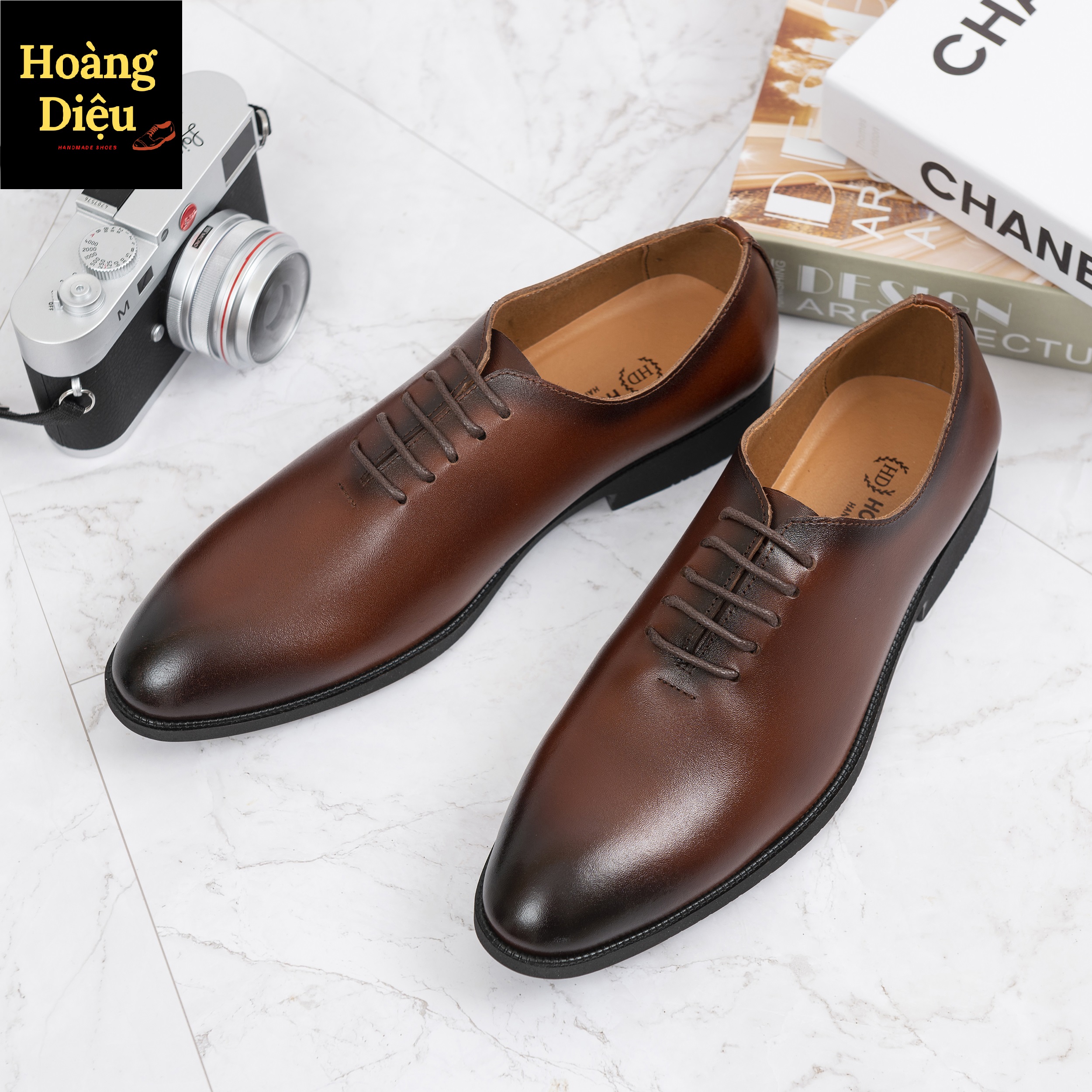 Giày tây nam công sở, giày buộc dây kiểu dáng oxford hd01
