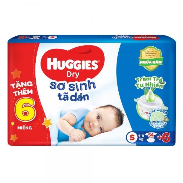 Tã dán sơ sinh Huggies Dry S54 + 6 miếng