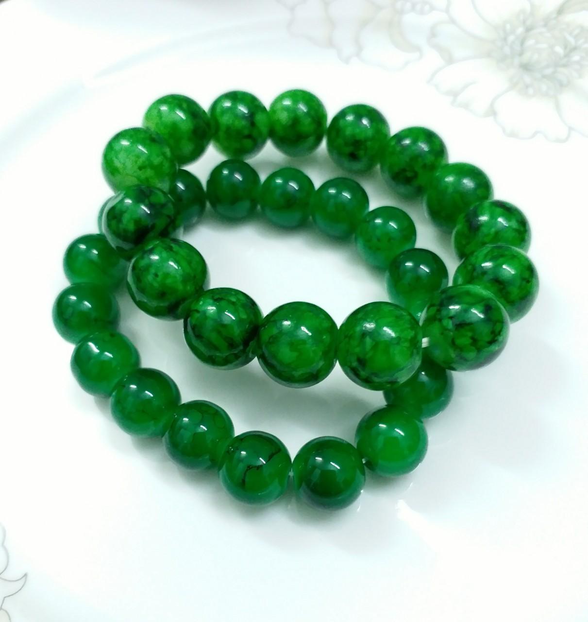 vòng tay chuỗi Phật màu xanh  vân mây tuyệt đẹp