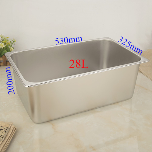 (inox dày) Khay inox GN 1/1x200 dung tích lớn nhất đựng thức ăn-trộn bột-salad