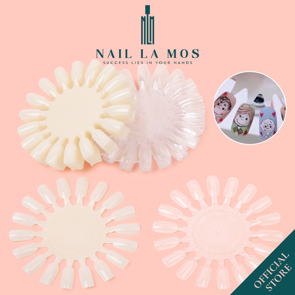 Móng mẫu tập vẽ vỉ tròn răng cưa (1 bịch 10 vỉ 180 móng)